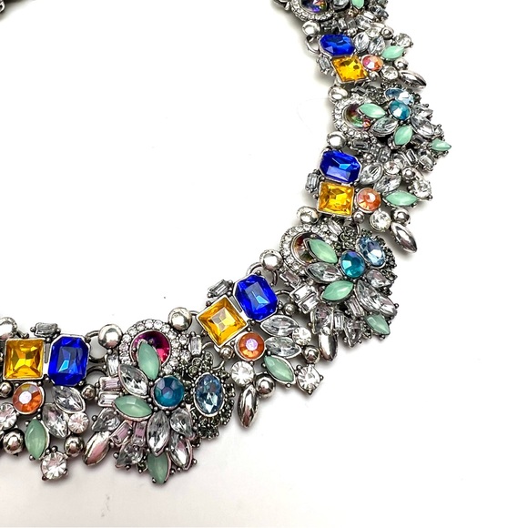 NWT EYECANDY LOS ANGELES SLOANE COLLAR SAPPHIRE BLUE NECKLACE in SILVER - Picture 9 of 10